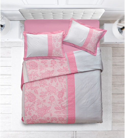 Makis Tselios Home Amaze Set Coverlet Queen Size Cotton Satin Pink 240x250cm 3pcs