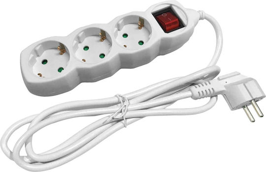 Entac Power Strip with Surge Protection 3 Positions with Switch and Cable 1.5m