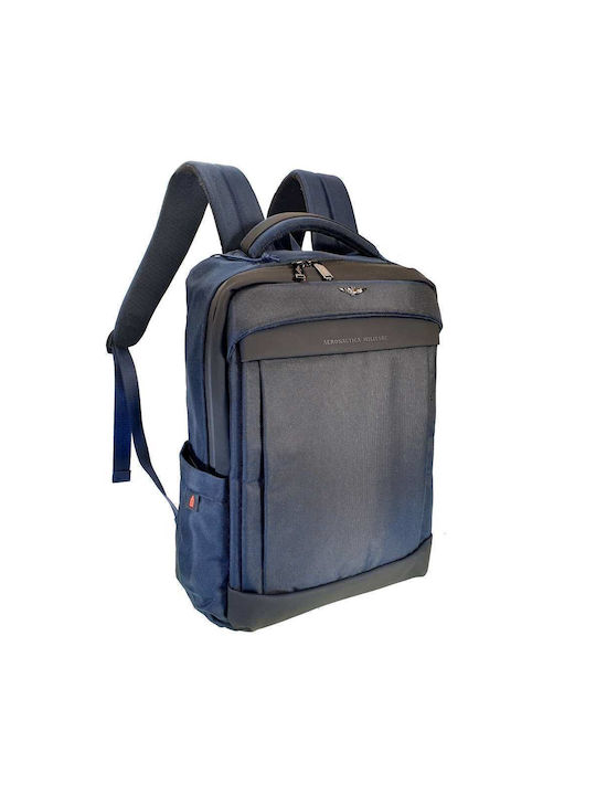 Aeronautica Militare Men's Fabric Backpack with USB Port Navy Blue