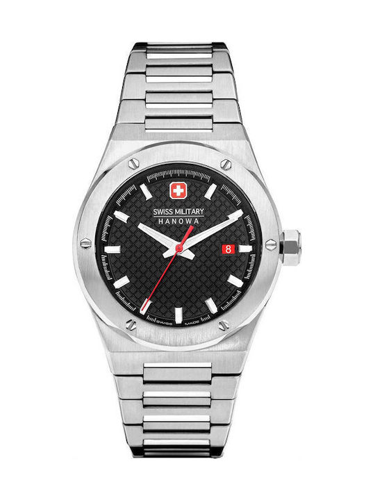 Swiss Military Hanowa Sidewinder Herrenuhr 43mm Batterie mit Silber rostfreiem Stahlarmband
