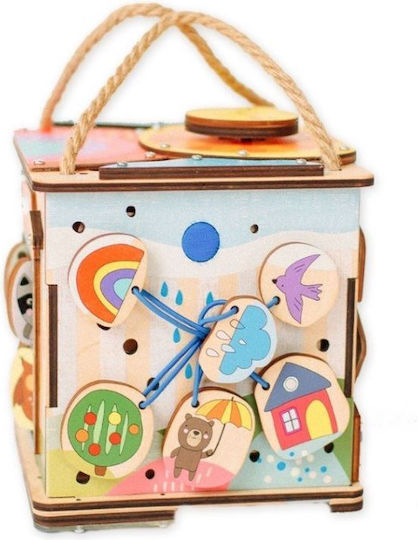 Eli Neli Activity Cube Activity Cube with Led made of Wood with Lights for 18++ Months