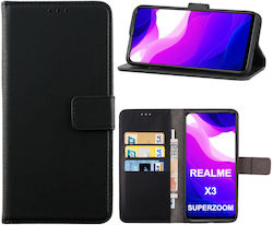 HUSĂ REALME X3 SUPERZOOM 6.6" PORTOFEL DIN PIELE CU CLIP MAGNETIC NEGRU