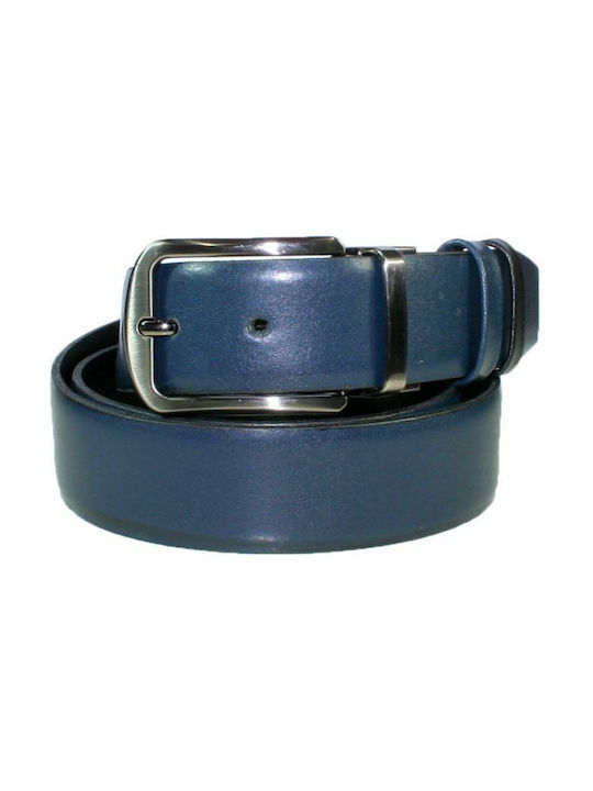 MARADON Italian leather belt, double-sided, blue-black