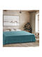 Madi Tifon Pique Blanket Queen with Fringes 220x240cm Petrol Blue