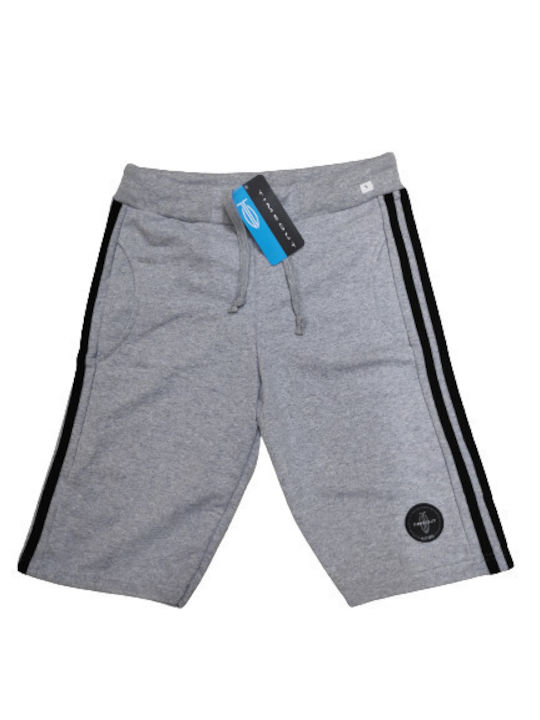 TIMEOUT COTTON SHORTS WITH STRIPES ON GREY SIDES