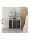 Wooden Bedside Table Gray 43x36x50cm