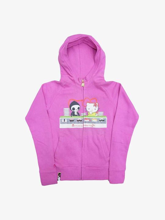 Tokidoki Kids Sweatshirt Cardigan with Hood Pink