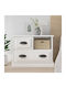 Wooden Bedside Table White 60x39x45cm