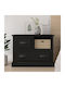 Wooden Bedside Table Black 60x39x45cm