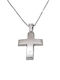 Triantos Crucifix din Aur Alb 14K cu Lanț 1.2.1310W