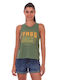 Admiral Women's Summer Blouse Cotton Sleeveless Green