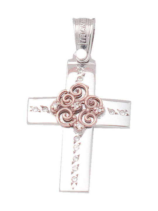 Triantos White Gold Cross 14K