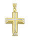 Triantos Gold Cross 14K Δίχρωμος