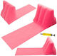 ikonka Șezlong De Plajă Roz Din Plastic Cu Pernă 50x95x45cm