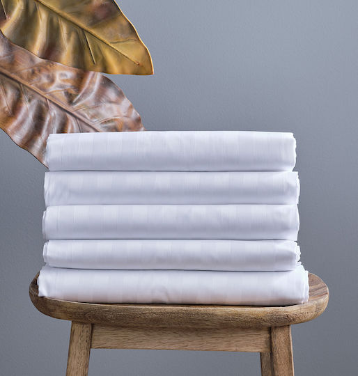 Cokitex Παπλωματοθήκη Ξενοδοχείου Cozy CVC Polycotton Ριγέ 220TC 165x245εκ.