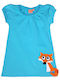 Short Sleeve Dress Fox Blue - light blue