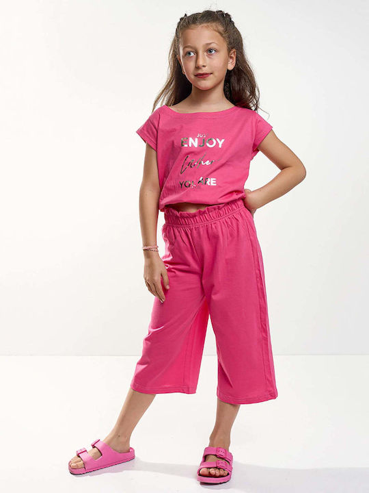 Action Sportswear Kids Set with Shorts Summer 2pcs Fuchsia