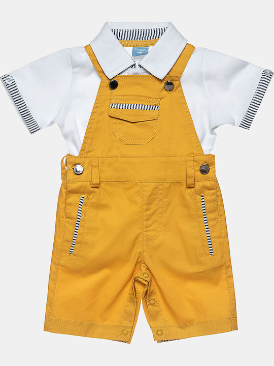 Kids Clothing Set with Dungarees Summer 2 Pieces Yellow
