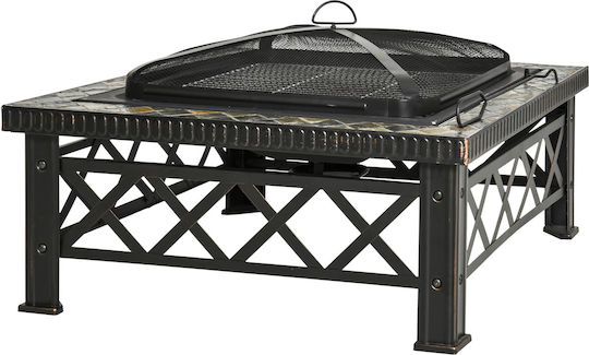 Outsunny Ψησταριά Κάρβουνου με Καπάκι 60x60εκ.