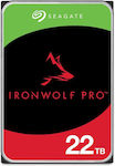 Seagate IronWolf Pro 22TB HDD Festplatte 3.5" SATA III 7200Umdrehungen pro Minute mit 512MB Cache für Schreibtisch