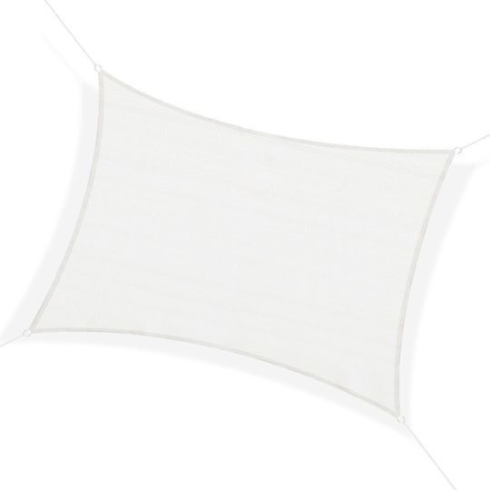 Outsunny Ορθογώνιο Πανί Σκίασης Λευκό με Κρίκους 6x4m