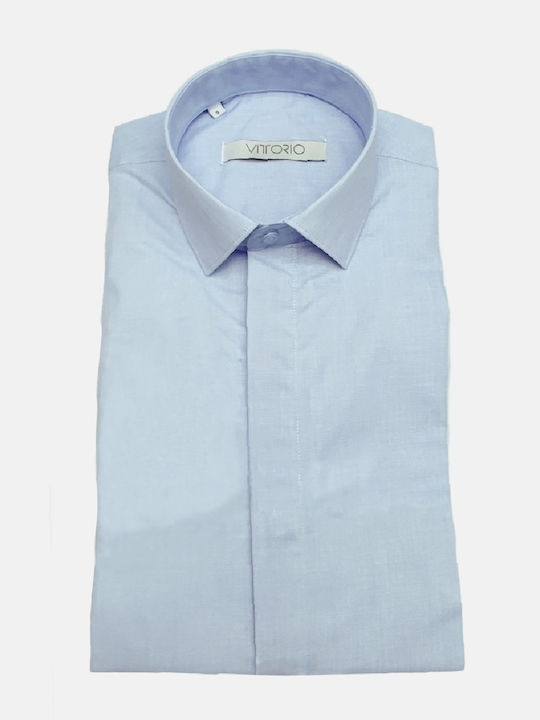 Vittorio Artist Long-sleeved Cotton Shirt L.blue