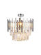 Eko Light Aspen Πολυέλαιος 6xE14 με Κρύσταλλα Ασημί ML8809