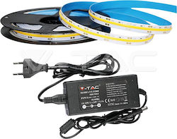 V-TAC LED Strip Power Supply 24V with Warm White Light Length 5m and 512 LEDs per Meter with Power Supply