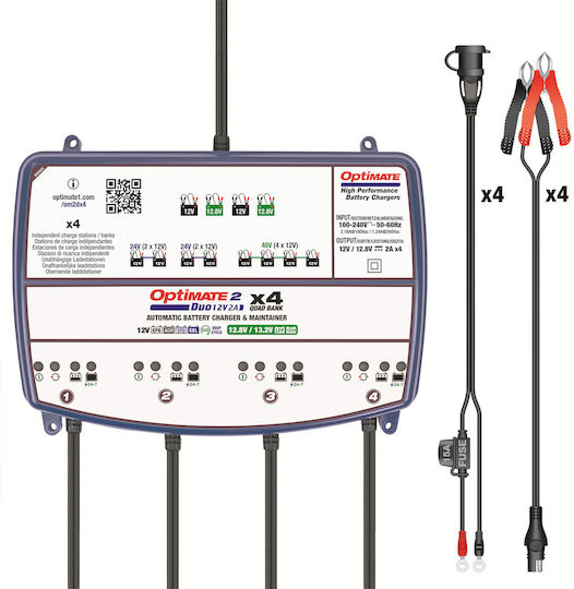 Tecmate Optimate 2 Duo Зарядно Устройство За Кола Батерия