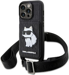 Karl Lagerfeld Back Cover with Strap Black (iPhone 14 Pro Max)