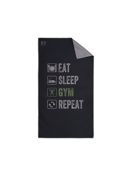Beauty Home Prosoape de sală de sport Microfibra Negru 50x90cm