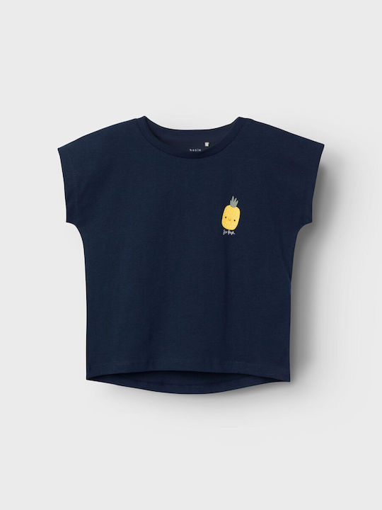 Name It Kids Blouse Short Sleeve Navy Blue