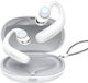 QCY Crossky GTR Air Conduction Bluetooth Handsfree Ακουστικά με Αντοχή στον Ιδρώτα και Θήκη Φόρτισης Λευκά