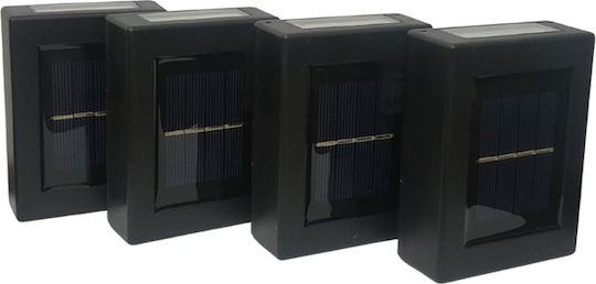 Fos me Set of 4 Wall Solar Lights with Warm White Light 3000K 7.4cmx3cmx10cmcm
