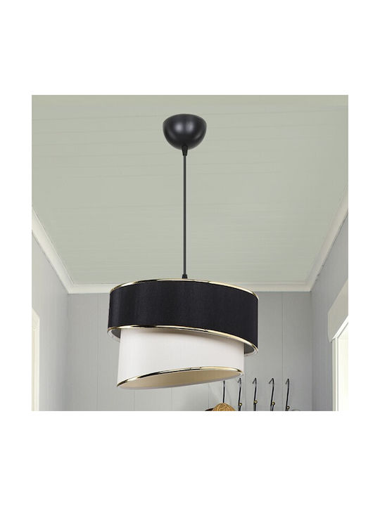 Pakketo Loopy Pendant Light Black with Socket E27 30x63cm