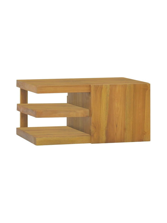 vidaXL Wall Mounted Bathroom Shelf Wooden with 2 Shelves 60x45x30cm