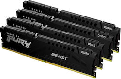 Kingston Fury Beast 128GB DDR5 RAM cu 4 module (4x32GB) și Viteză 5600 pentru Desktop