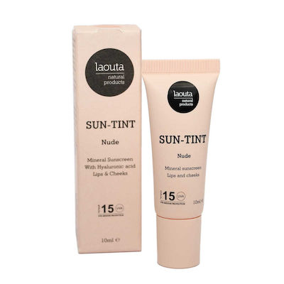 Laouta Natural Products Sun-Tint Sunscreen Stick Lips SPF15 with Color Nude 10ml