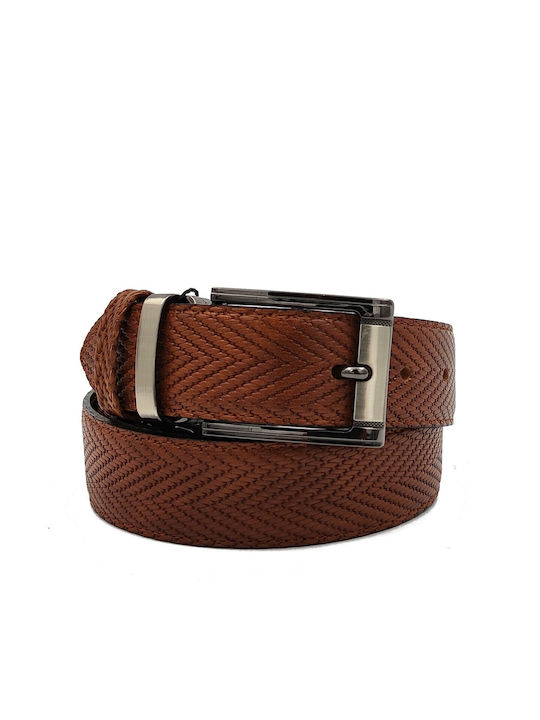 Borsche Men's Leather Belt Tabac Brown