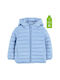 Boys Quilted Coat Light Blue with Ηood