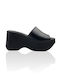 Women's Leather Platform Shoes Black