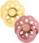 Bibs Pacifiers Rubber Pale Butter - Dusty Pink for 0-6 months 2pcs