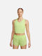 Nike Women's Athletic Crop Top Sleeveless Dri-Fit Yellow