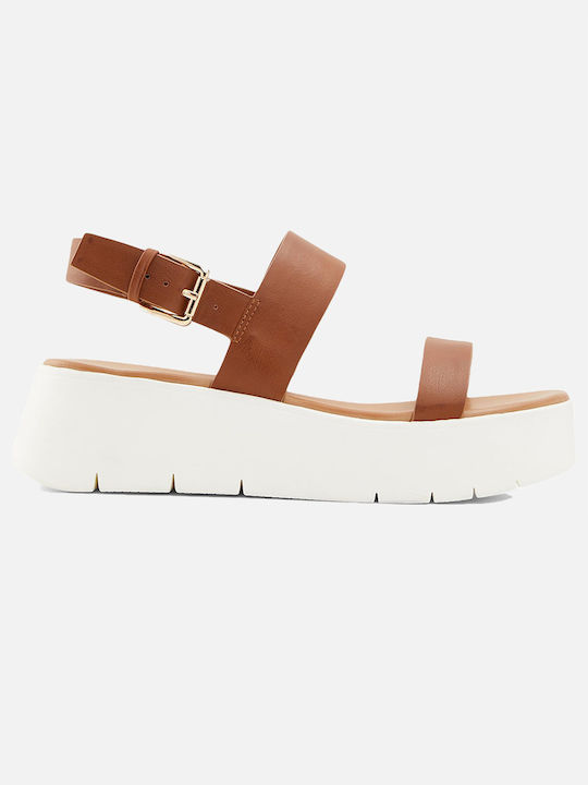 Aldo Women s Leather Ankle Strap Platforms Brown 00056592 L23