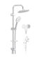 DuscheLine DM-7331 Coloană de Duș cu Mixer de Cadă 95cm Argintie