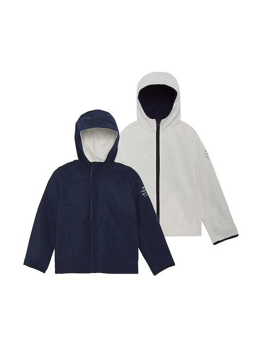 Ecoalf Kinderjacke Kurz Beidseitig mit Kapuze Marineblau