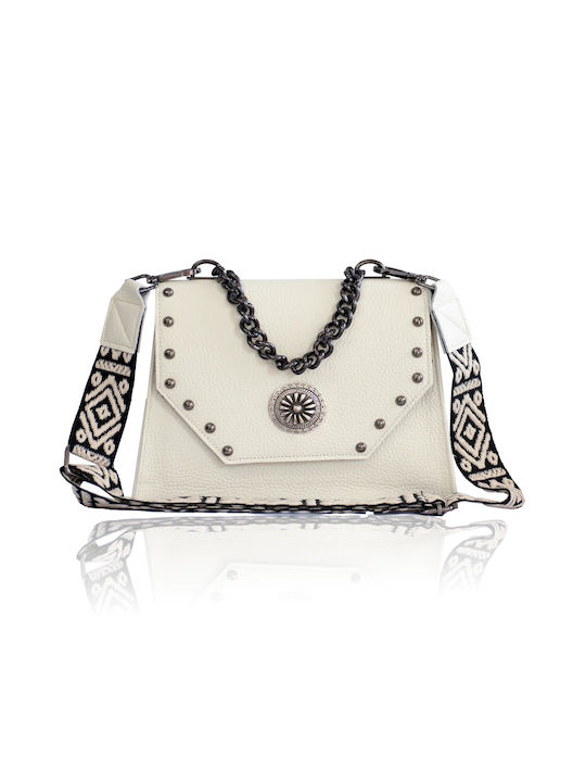 Leather Shoulder Bag Chiara White CH08