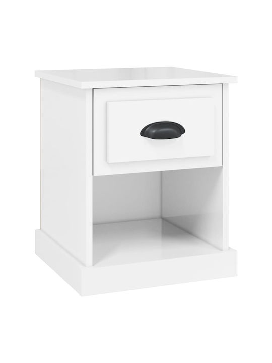 Wooden Bedside Table White 39x39x47.5cm