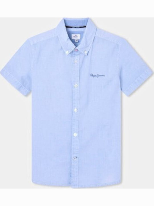 Kids One Color Shirt Short Sleeve Light Blue Misterton