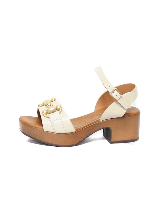 Sparfrau Beige Sandalen mit Salzwasser